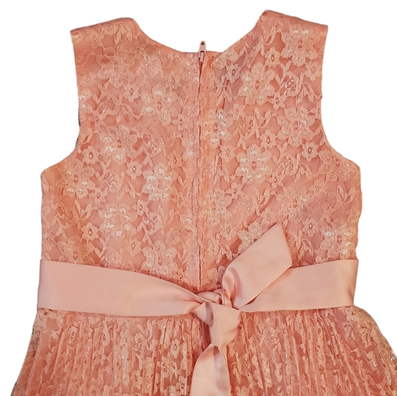 Wonder Nation Party Dress Girls Size 5 Pink Sleeveless Pleated Lace Dress - Picture 5 of 12